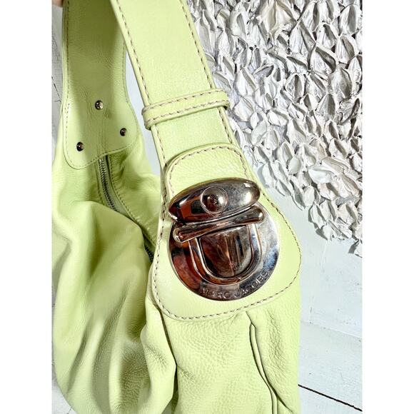 Marc Jacobs Leather Top Handle Shoulder Hobo Handbag Light Apple Green - Picture 3 of 14